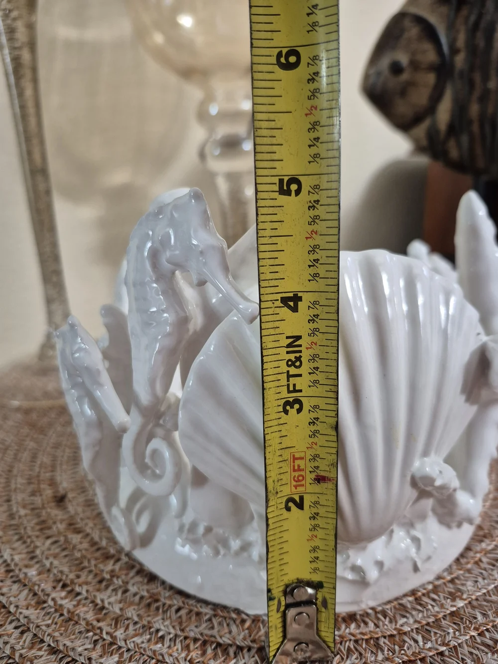 I Borbone Capodimonte White Ceramic Seashell Candle Holder